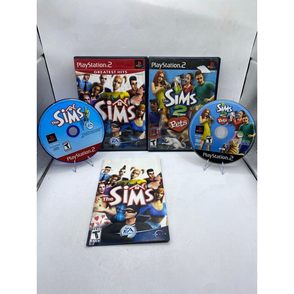 SIMS 1 & 2 Sony PlayStation 2 PS2 Bundle Lot Tested
